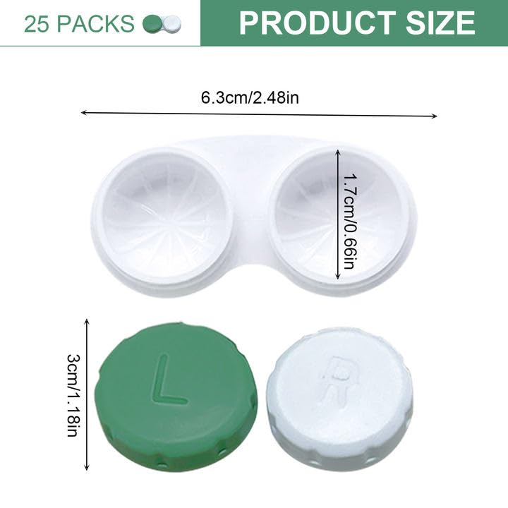 [Australia] - EUPSIIU 25 pieces contact lens case, travel contact lenses set, glasses case, portable, protective case for contact lenses and integrated mirror, contact lenses, for home and travel, on the go (25 pieces), 25 pieces. 