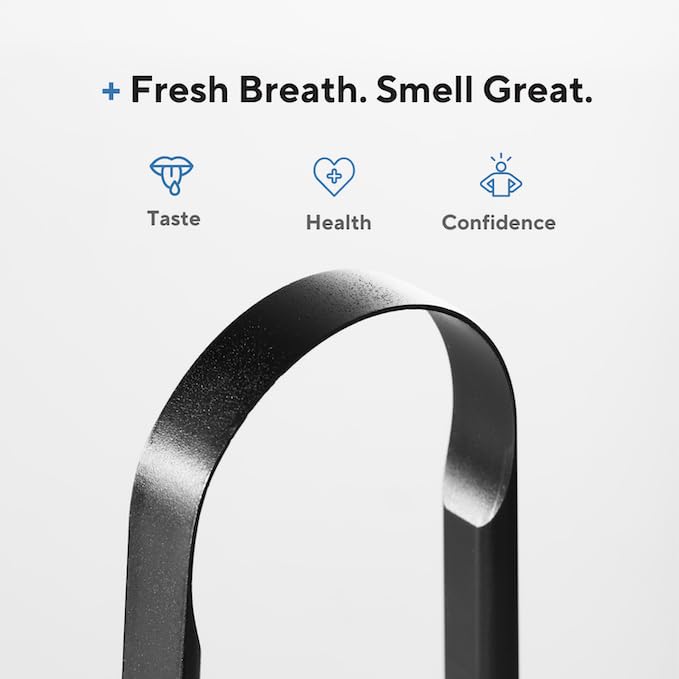 [Australia] - Tongue Scraper, Tongue Cleaner for Adults and Kids, Fights Bad Breath, Metal Tongue Scraper, Great for Oral Care, Oral Hygiene, Ayurveda Tongue Scraper, Hygiene Luxury Black Tongue Scraper. (1 Pack) 1 Pack 