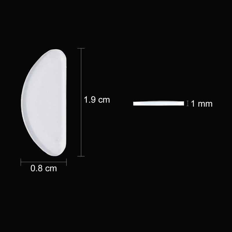 [Australia] - 30 Pairs of Silicone Nose Pads Non-Slip Adhesive Pads for Glasses and Sunglasses, Anti-Slip Nose Pads Glasses Self-Adhesive Transparent D-Shaped Anti-Slip Pads Glasses (Transparent 19 x 8 x 1 mm) 