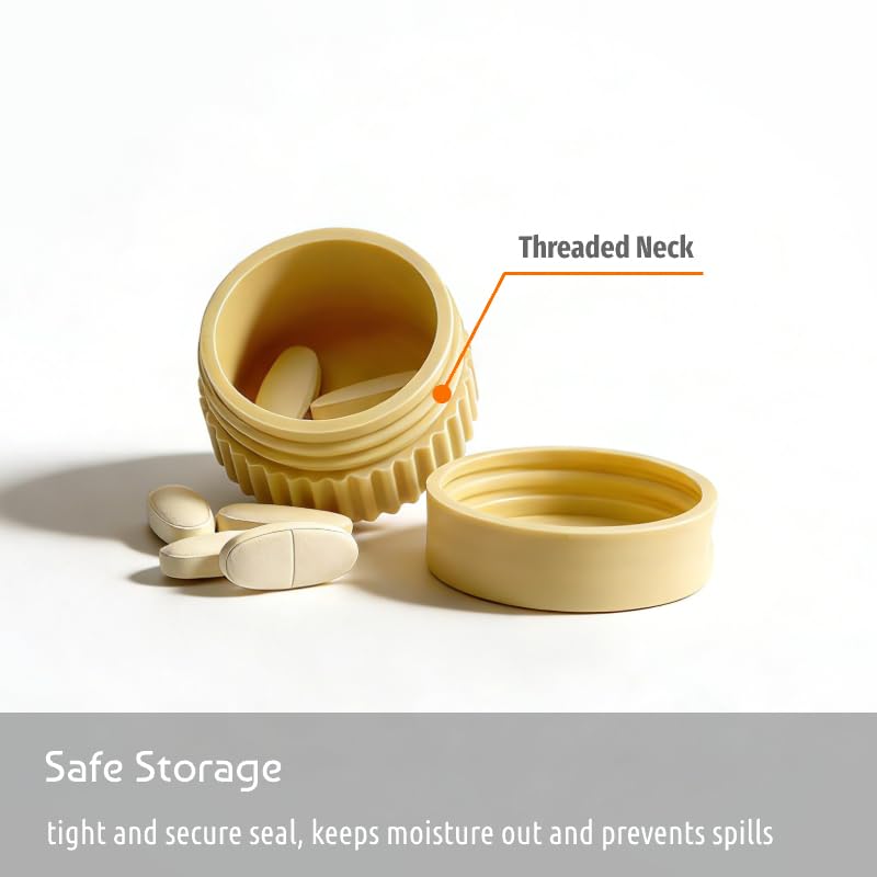 4pc Soft Silicone Pill Organizer, Small Compact Pill Case for Purse, Portable Jewelry Holder, Color-Coded Medicine & Vitamin Box (BGPP) Bgpp
