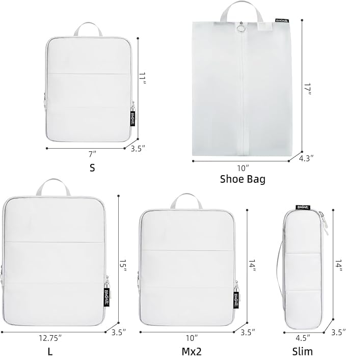 BAGAIL 8 Set Packing Cubes and 6 Set Ultralight Compression Packing Cubes