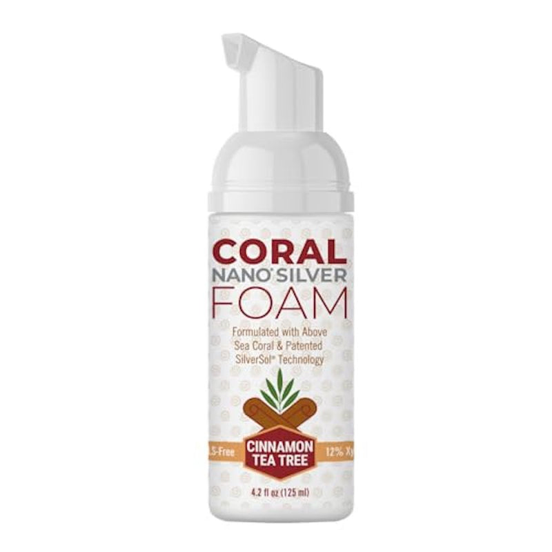 Coral Nano Silver Foaming Cinamon Tea Tree Toothpaste, Natural Fluoride Free Toothpaste, SLS and Glycerin Free - 4 Ounce Cinnamon Tea Tree 4.2 Ounce (Pack of 1)