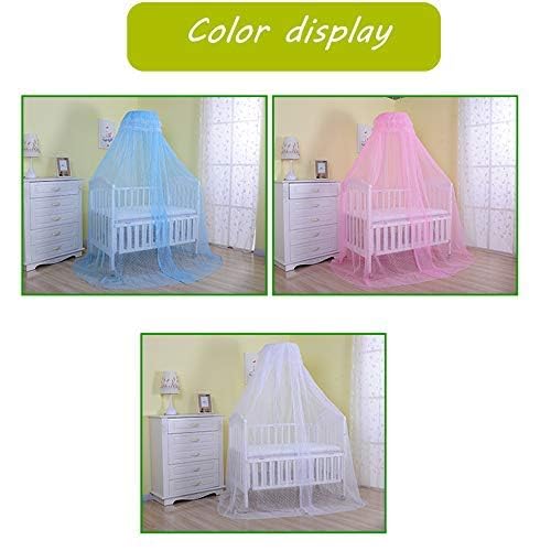 [Australia] - Baby Infant Toddler Bed Dome Cots Mosquito Netting Hanging Bed Net Mosquito Bar Frame Palace-Style Crib Bedding Set (Blue Mosquito Netting Only, Without Stand) Blue 