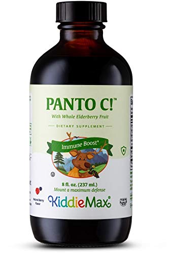 Maxi Health Panto C Liquid – Kids Vitamin C with Pantothenic Acid & Elderberry for Children’s Immune Support – Gentle Berry Flavor Liquid Vitamins for Kids – 8 Fl Oz | Kosher | Liquid Vitamin C for Kids with Black Elderberry | Berry Flavor Immune Suppo...