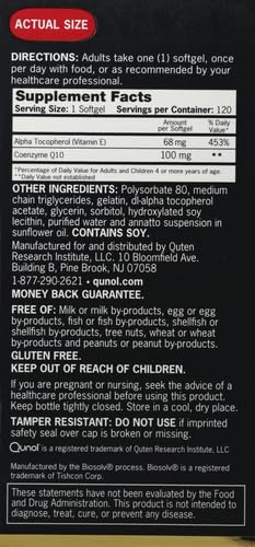 Qunol Ultra CoQ10 100mg, 3X Better Absorption, Antioxidant, 120 Softgels | #1 Cardiologist Recommended Supplement for Heart Health, Coenzyme Q10 Supplement to support Vascular Health & Cellular Energy 120 Count (Pack of 1)
