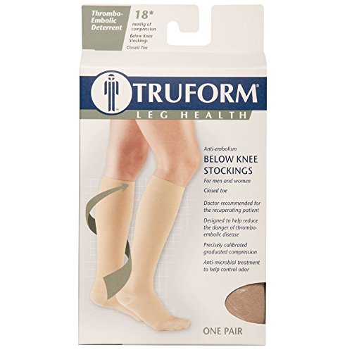[Australia] - Truform Surgical Stockings, 18 mmHg Compression for Men and Women, Knee High Length, Closed Toe, Black, Medium Medium (1 Pair) 