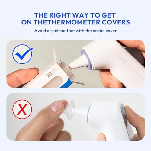 [Australia] - Pack of 200 ear thermometer replacement protective caps, probe covers, lens filters, refill caps for all Braun ear thermometers, BPA-free disposable covers for ear fever thermometers 
