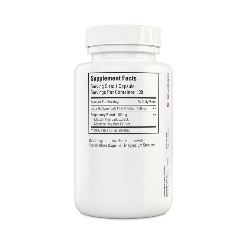 [Australia] - Maximum Pine Bark Extract 100 mg per Serving| Maritime Pine Bark Supplement for Natural Health Support (120 Capsules) 