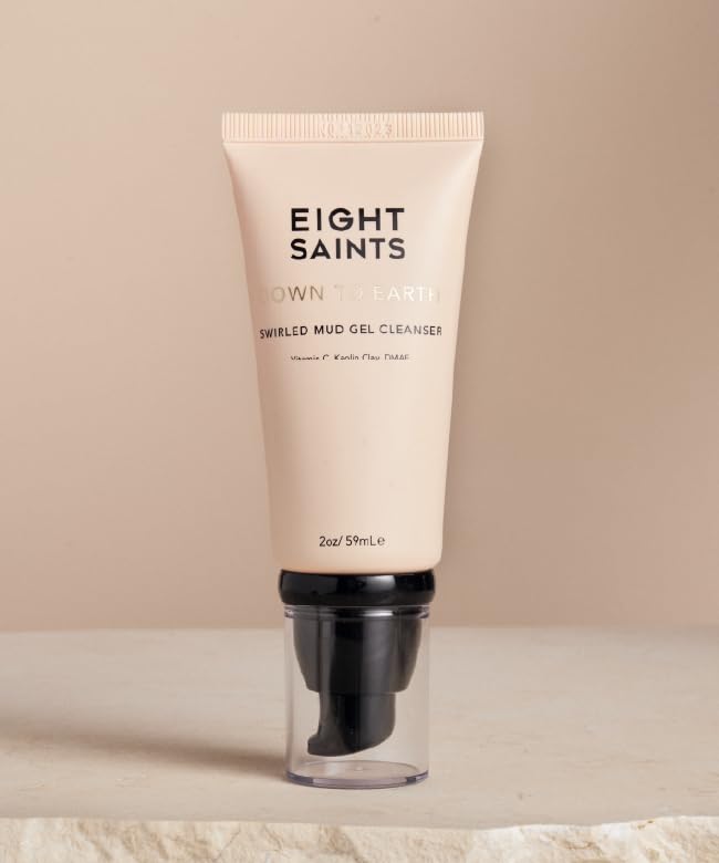 Eight Saints Down To Earth Mud Gel Face Wash, Gentle & Effective Anti Aging Cleanser, Makeup Remover, Nourishing & Hydrating Cleanser, with Vitamin C, Kaolin Clay, & Ylang Ylang Flower Oil, 2 oz 2 Fl Oz (Pack of 1)