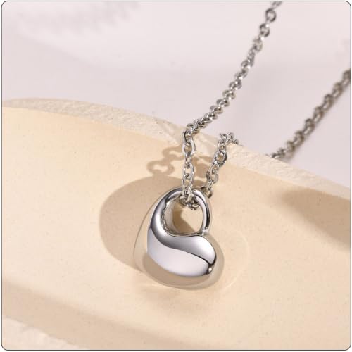 Openable Heart Keepsake Ash Holder Pendant Urn Necklace for Women White