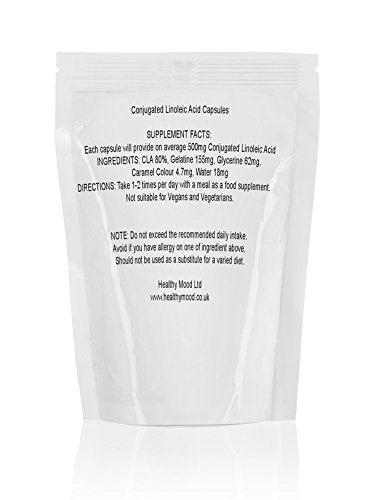 Conjugated Linoleic Acid CLA 80% x 180 Soft Capsules Health Food Supplements Nutrients HEALTHY MOOD UK Quality Nutrients