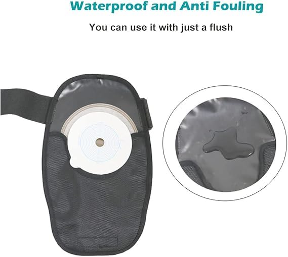 [Australia] - Waterproof Ostomy Bag with Adjustable Fixation Band Reusable Universal Stoma Pouch Cover Ostomy Supplies for ileostomy 1 