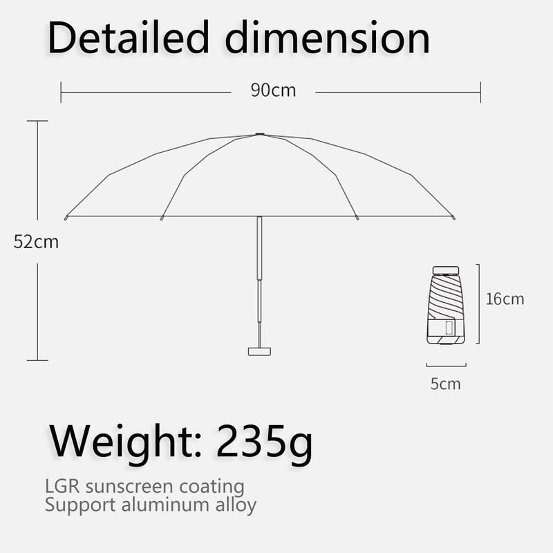 Small Mini Umbrella For Travel Compact UV Umbrella For Sun&Rain Windproof Lightweight Simple Color Flod Umbrella For Women Man Kids（Haze Blue）
