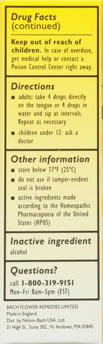 Bach RESCUE REMEDY Dropper 20mL, Natural Stress Relief, Homeopathic Flower Essence, Vegan, Gluten & Sugar-Free, Non-Habit Forming 20mL (Original Formula)