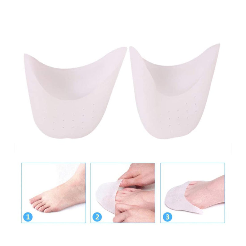 [Australia] - Androxeda 2 Pairs Toe Protectors Silicone Soft Gel Toe Caps Toe Protectors Lace Protectors Toe Protection for Ballet Pointe Shoes Ballet Shoes High Heel Pumps Pain Relief 
