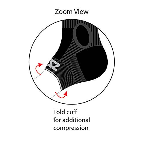 Zensah Ankle/Calf Compression Sleeves- Toeless Socks for Circulation, Swelling for Men and Women Large Black