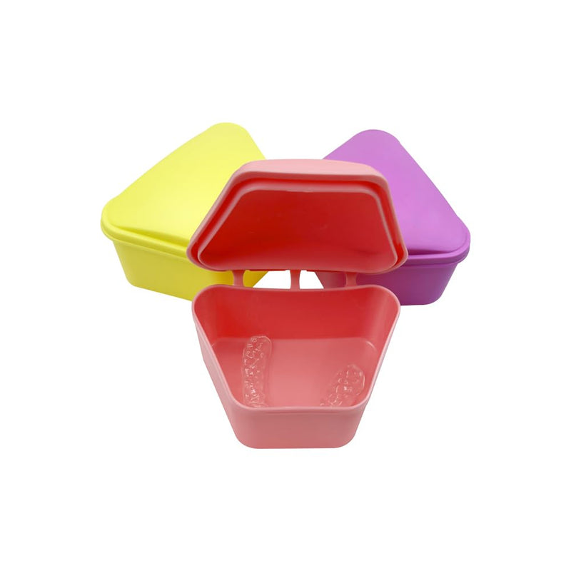 [Australia] - 2PCS Trapezoid Retainer Case, Convenient Mouth Guard Cases, Multicolored Denture Bath Box for Aligner, Retainers, Mouth Guard, Night Guard, Travel Cleaning 2pcs White 