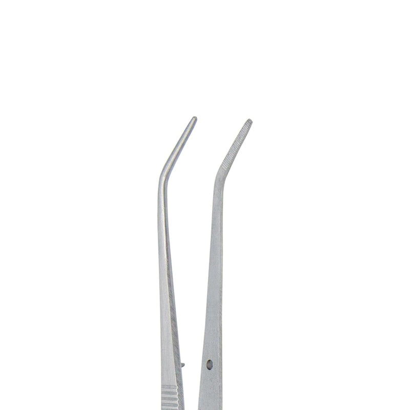Stainless Steel Tweezers, with Curved Serrated Tip Multipurpose Tweezers Sewing Machine Tweezers Forceps for Craft Repairing (10) 10