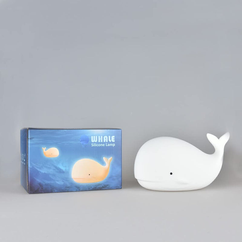 [Australia] - TriPro Whale Silicone Nursery Night Light Beach Room Decor Desk Lamp Toys,Bedroom Decorations Gifts for Toddlers,Girls And Boys ,Baby,Kids,Teens'' 