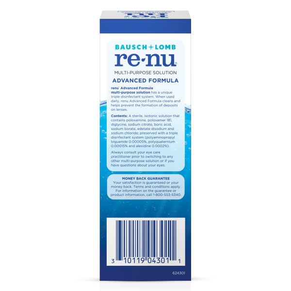 [Australia] - Renu Advanced Formula Multi-Purpose Solution, Disinfecting and Moisturizing Contact Lens Solution for Soft and Silicone Hydrogel Lenses, 4 fl oz (Pack of 2) 
