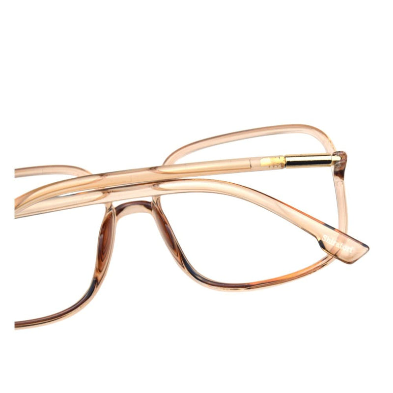 [Australia] - Shiratori Woman's New Retro Blue Light Blocking Glasses Big frame Nerd Eyeglasses Frame Anti Blue Ray Computer Game Glasses Brown 