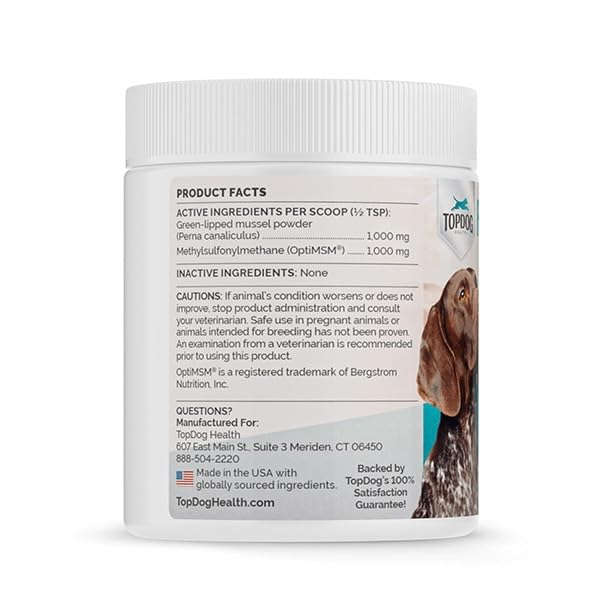 Flexerna Essentials Green Lipped Mussel Powder & MSM for Dogs - Natural Dog Joint & Mobility Support - Natural Glucosamine Chondroitin + Omega-3 Fatty Acids - Anti-Inflammatory - 3 Oz - PawsPlanet Australia