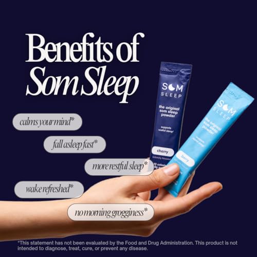 Som Sleep, Sleep Aid Powder Stick Packs – Variety Pack Bundle, 20 Count – Mango & Tangerine – Zero Sugar, 10 Calories – Sleep Support Drink Mix Supplement