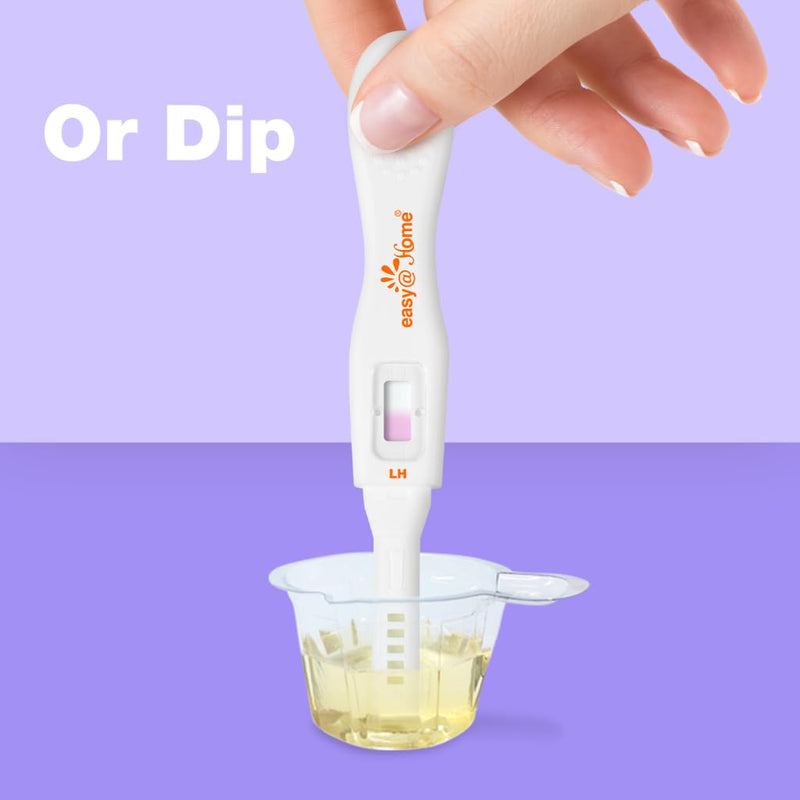 Easy@Home 25 Ovulation Test Sticks, Midstream Fertility Test Kit | FSA Eligible Ovulation Predictor Kit for Women, Powered by Premom Ovulation Predictor App, Period Tracking 25 Count (Pack of 1)
