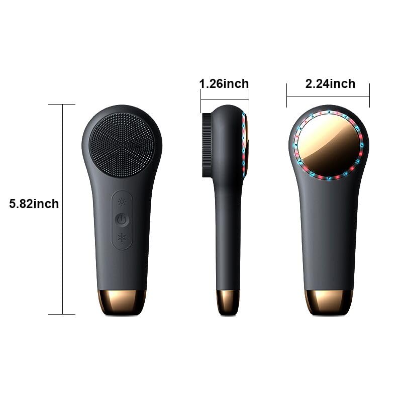Rechargeable Silicone Electric Face Scrubber – Vibrating Facial Cleansing Brush for Deep Cleansing & Exfoliation, Waterproof, Gentle on Skin, for Men & Women Black