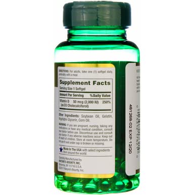 Nature's Bounty D3-2000 IU Super Strength - 150 Softgels, Pack of 6 150 Count (Pack of 6)