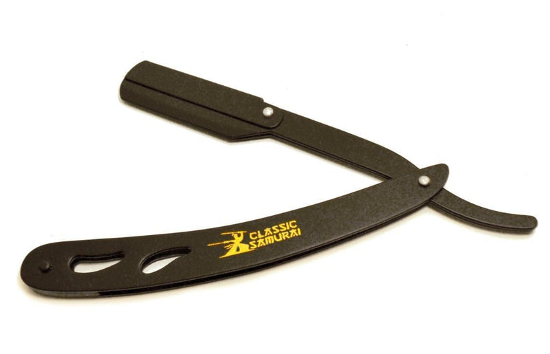 [Australia] - CS-102 Stainless Steel Professional Barber Straight Edge Shavette Cut Throat Razor (Matte Black + 100 Lord Blades) 