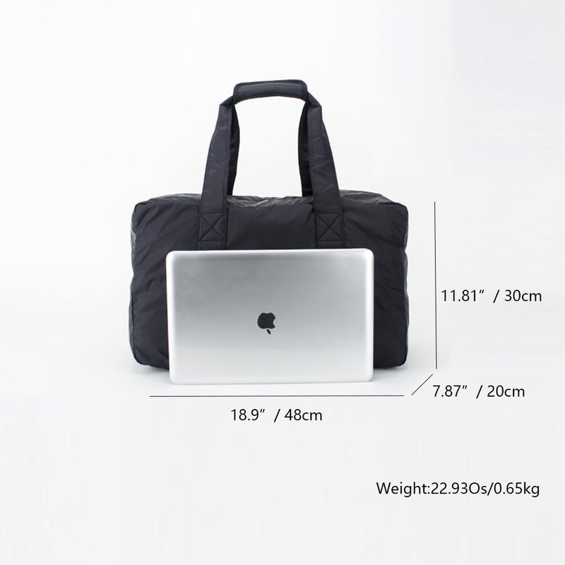 folding leisure trave duffel tote bag zipper nylon waterproof bag Lightweight Duffle Bags For Women & Men Black/174