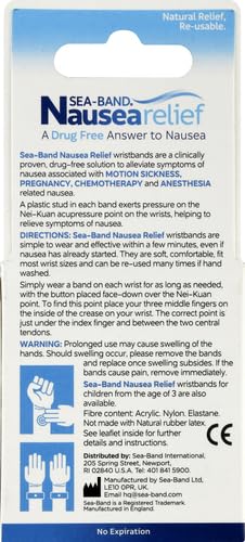 [Australia] - Sea-Band Anti-Nausea Acupressure Wristband for Motion & Morning Sickness, 1 Pair, Gray 2 Count (Pack of 1) 