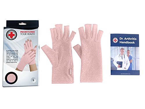 [Australia] - Doctor Developed Arthritis Gloves - Cotton Open and Full Finger Compression Gloves - Hand Compression Gloves for Arthritis Relief - Compression Gloves for Women/Men, With Doctor Handbook Pink (Open Finger) X-Small 