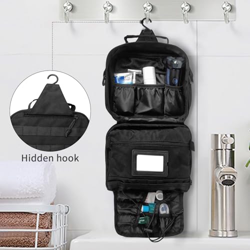 SUNRISING Travel Toiletry Bag Men Black and Khaki（No molle）