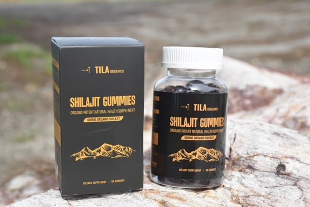 [Australia] - Organic Himalayan Shilajit Resin Soft Gels - 60 Gummies, 600 mg- Natural Supplement for Men & Women with over 85 Trace Minerals, Fulvic Acid and Humic Acid Vegan Gluten Free 