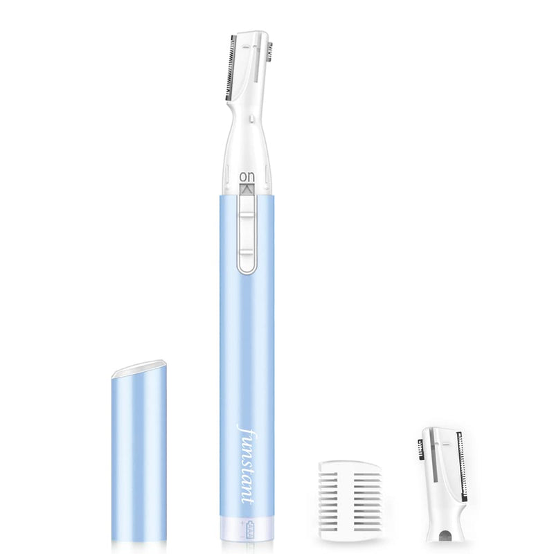 [Australia] - Funstant Precision Eyebrow Razor Battery Operated Eyebrow Trimmer for Face, Electric Facial Hair Trimmer for Women with Comb for Chin and Neck, No Pulling, Painless 