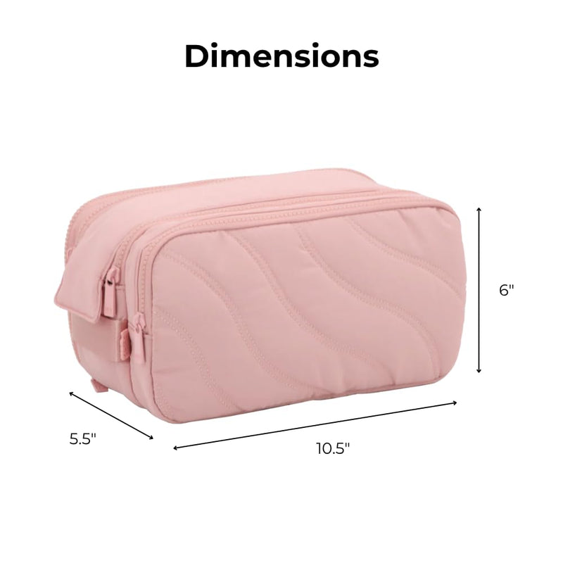 Travel Makeup Bag and Jewelry Organizer- Blush