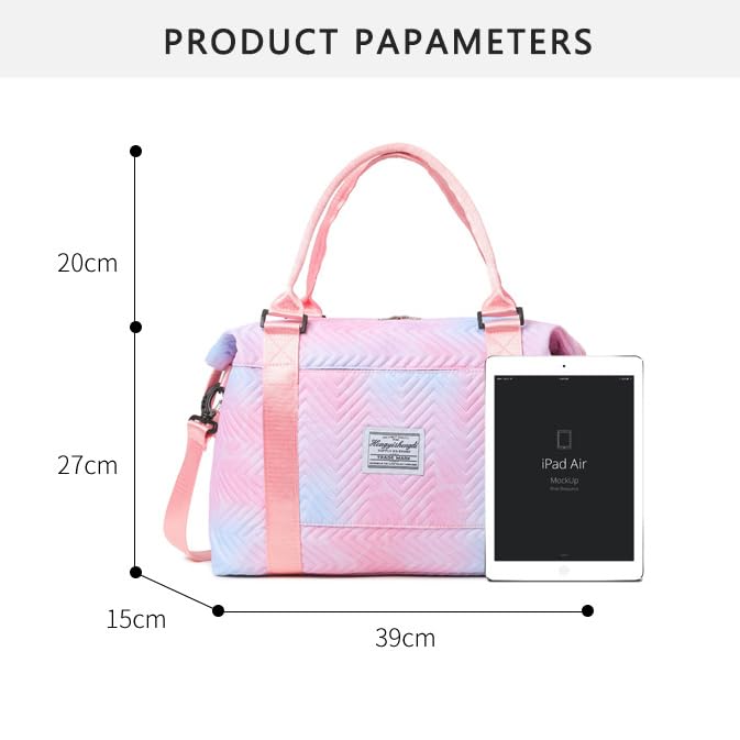 Shoulder Weekender Overnight Bag Carry on Weekender Overnight Bag Luggage Bag with Trolley Sleeve Blue