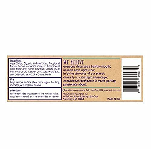 [Australia] - SprinJene Natural Children’s Toothpaste – Fluoride Free Vanilla Toothpaste for Toddlers & Kids – Gentle Safe Natural Formula with Patented Black Seed Oil & Zinc – Made in The USA (4 Pack) Pack of 4 
