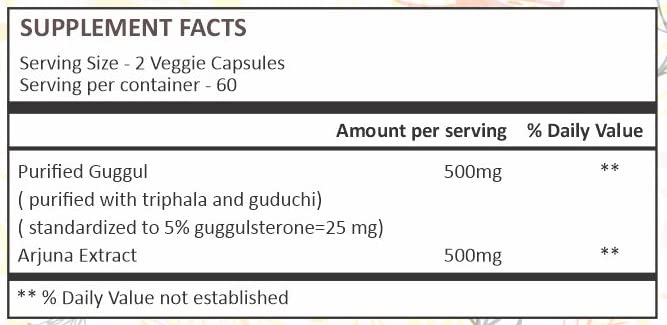 [Australia] - Guggul Vegie Capsule with Arjuna Extract 120 Count 1000 mg 120 Count (Pack of 1) 