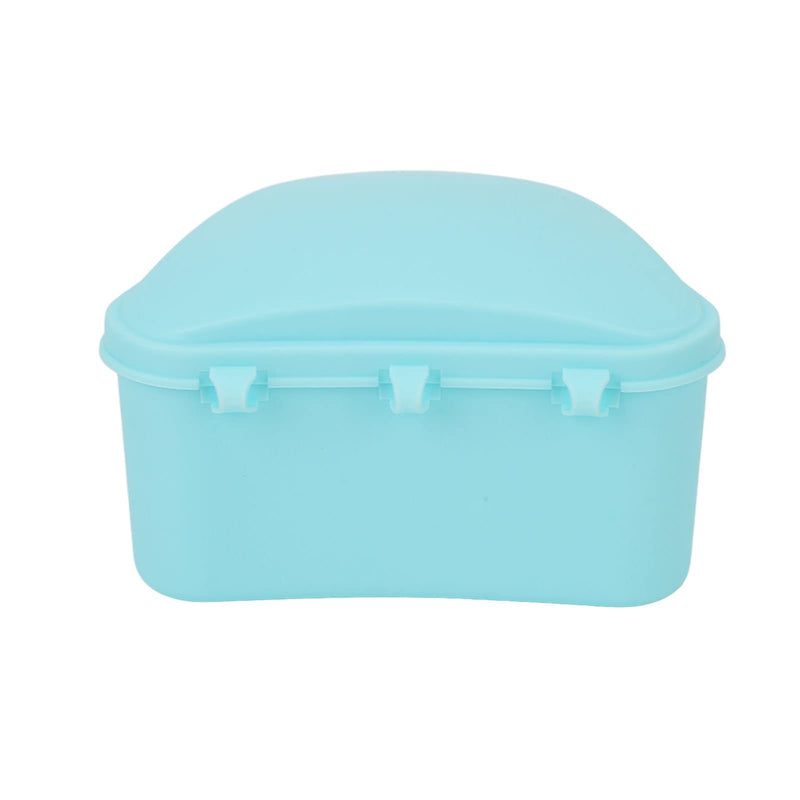 Trapezoid Retainer Case, Mouth Guard Cases, Denture Case Partial Tooth Case Denture Box Denture Storage Boxes, Travel Portable Denture Bath Box for Home Office Blue