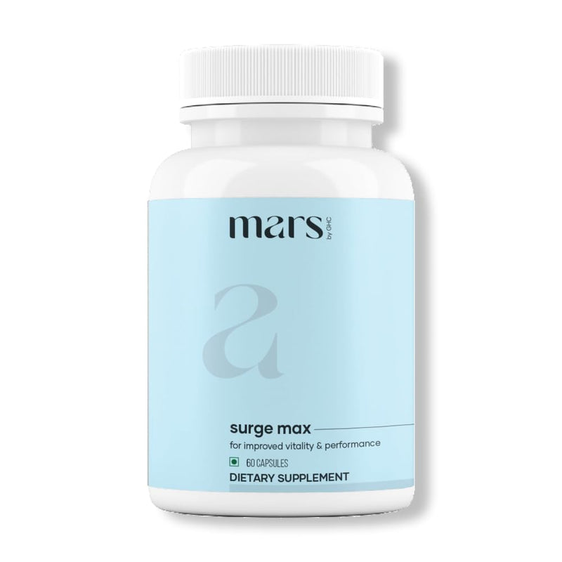 [Australia] - Mars Surgemax Natural Capsules with Shilajit & Safed Musli | Supports Energy, Strength & Immunity | for Active Lifestyle | 60 Capsules | Pack of 1 