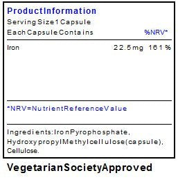 Metabolics Iron Phosphate 90 Capsules – 15 mg Iron Supplement, Bioavailable Pyrophosphate – Supports Energy, Blood & Cognitive Health, Vegetarian, UK Made