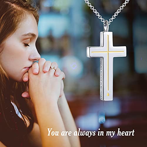 925 sterling silver cross souvenir ashes necklace urn pendant gold