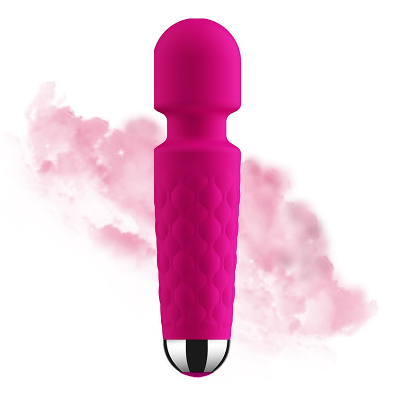 [Australia] - Small Massager - Handheld Back Massage -Whisper Quiet - Waterproof - Cordless Massagers to Relief Whole Body Muscle Tension and Promote Relaxation, 20-Modes & 8-speeds Multi-Settings Available Rose Pink 