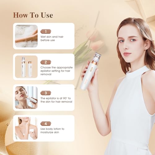 [Australia] - Epilator,2 in 1Epilator for Women Rechargeable,Womens Electric Shaver with LED Light,Hair Removal,Hair Removal for Women Legs/Face/Bikini/Arms,Smooth Epilator Trimmer Travel Kit Set,Simple to use 