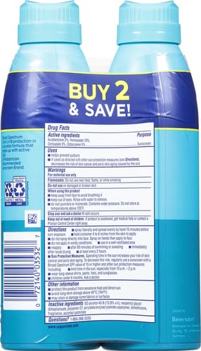 [Australia] - Coppertone Sunscreen Spray SPF 50, Broad Spectrum, Water Resistant for Kids, #1 Pediatrician Recommended Brand, 5.5 Ounce (Pack of 2) 