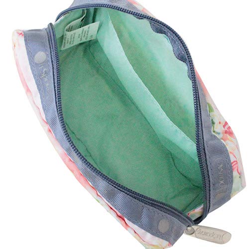 LeSportsac Plumeria Rainbow HAWAII EXCLUSIVE Rectangular Cosmetic Bag, Style 6511/Color K879, Tropical Hawaiian Plumeria Flowers, Pastel Watercolors, Celebrate Hawaii