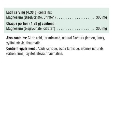 Jamieson Magnesium Drink Mix - Natural Lemon-Lime Flavour, 228g